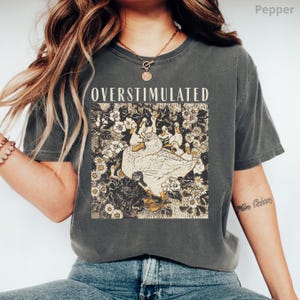 Overstimulated Mama Duck Shirt, 100% Cotton Comfort Colors® Farm Animal Graphic Tee, Homeschool Mom Life Tee, Cottagecore Mother's Day Gift Pepper