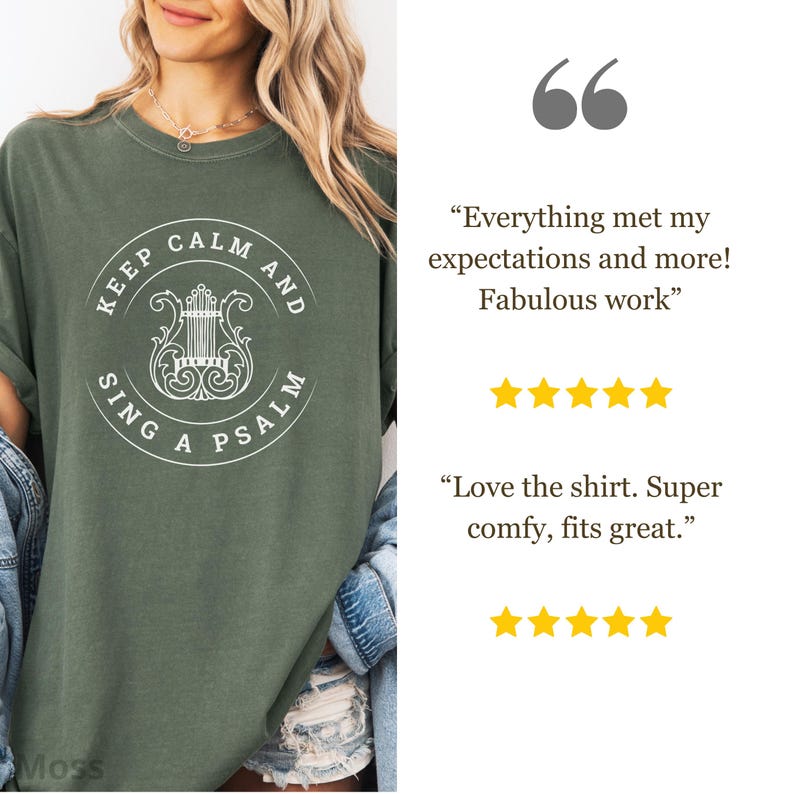 Reformed Comfort Colors Shirt, Reformed Theology Gift, Christian Worship Leader Tee, Keep Calm Sing Psalm, Presbyterian Apparel, Psalmody Moss