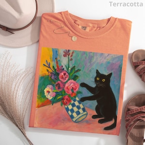 Comfort Colors® Cat Shirt, Funny Cat Shirt, Matisse Shirt, Cat Meme Shirt, Black Cat T Shirt, Art Shirt, Artist Tee, Kitty Lover Gift Tee