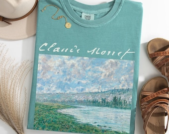 100% Cotton Monet Shirt, Comfort Colors® Claude Monet Landscape T-Shirt, Famous Painting Tee, Art Lover Tee, Artist or Art Teacher Gift
