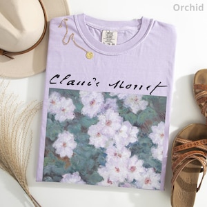 100% Cotton Monet Shirt, Comfort Colors® Claude Monet Clematites T-Shirt, Famous Floral Art Tee, Art Lover Tee, Artist or Art Teacher Gift