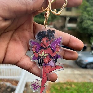 Flower Fairy Keychain Purple
