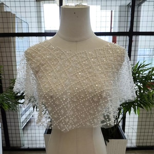 Gorgeous sequined wrap/exquisite heavy work sequined cover/beautiful beaded wrap/tulle bridal shawl/short dress cover/romantic bridal cover