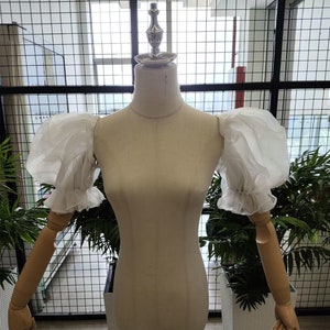 New puff sleeves soft organza wedding sleeves loose sleeves custom color sleeves special design sleeves custom size sleeves short sleeves