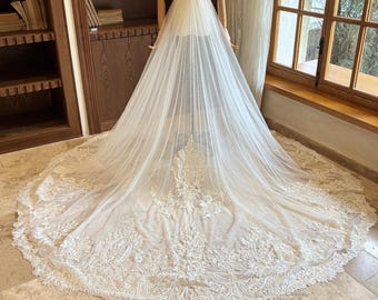 Champagne Detachable Wedding Train, Double Layer Bridal Train Overlay with Vintage Lace, Romantic Lace Wedding Skirt Train