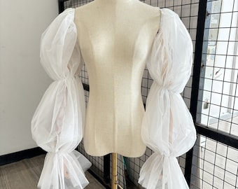 Manches longues amovibles/manches de mariage en tulle/manches de mariage bouffantes/manches de couleur personnalisée/manche de mariée élégante/manches au design spécial