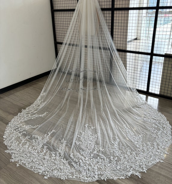 Elegant Tulle Wedding Veil With Beading Elegant Tulle Wedding Veil With Beading