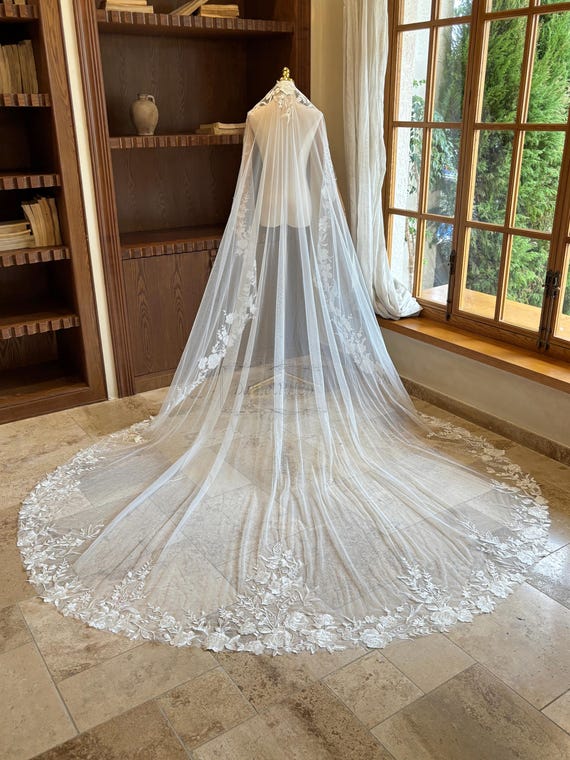 Vintage bohemian Bridal Hat Veil White Lace Beaded Floral Wedding 30\
