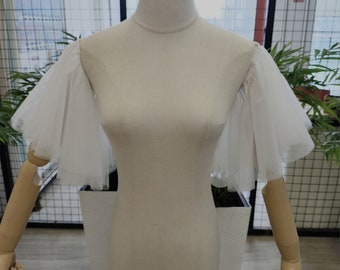 Simple Tulle sleeves/delicate  tulle sleeves/custom color sleeves/special design sleeves custom size sleeves/bridal sleeves/bridal accessory