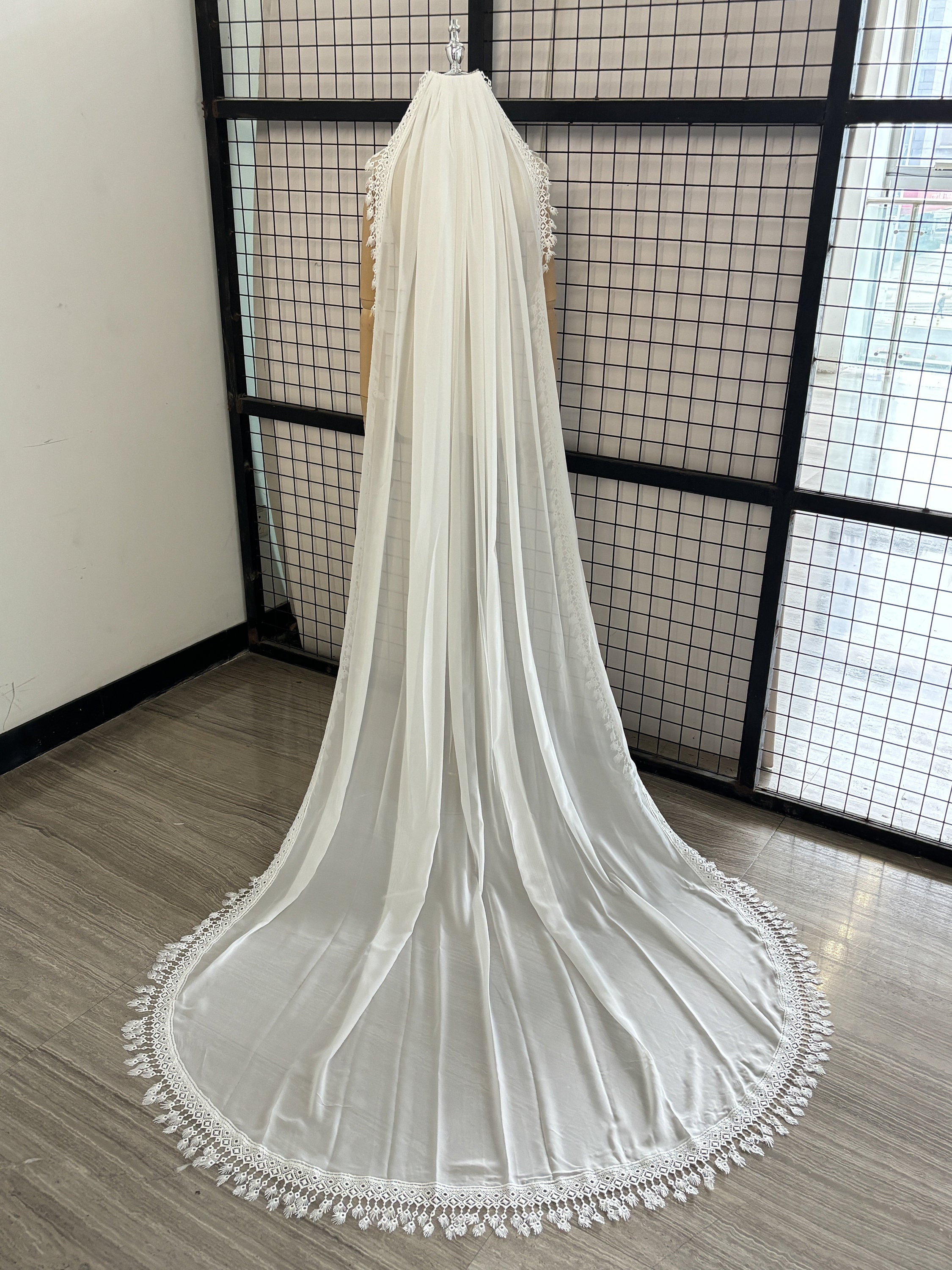 Ivory Chiffon Bridal Veil