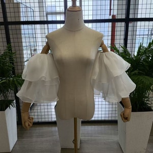 Mangas de casamento exclusivas/mangas destacáveis/mangas de casamento de organza/mangas de cores personalizadas/mangas de design especial/mangas de cores personalizadas