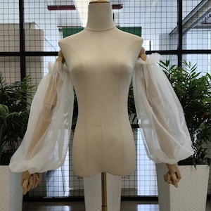 Prom dress sleeves soft tulle wedding sleeves loose sleeves with buttons custom color sleeves special design sleeves custom size sleeves