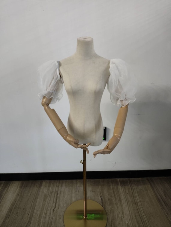 Short sleeves new puff sleeves soft organza wedding sleeves loose sleeves custom color sleeves special design sleeves custom size sleeves