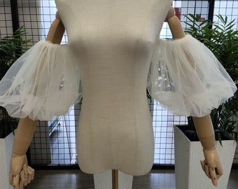 Soft Tulle Sleeve Short Lantern Wedding Sleeves Loose Sleeves