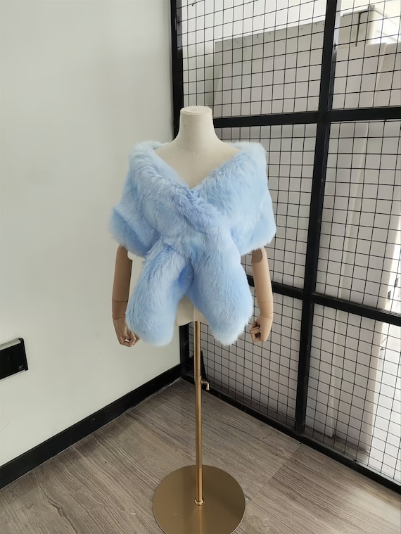 Light Blue Winter Shawls,Plush Wrap,Prom Dress Wrap,Wedding Wrap,Romantic Wrap,Elegant Plush Wrap,Bridal Wrap,Bridal Separates,Dreamy Wrap