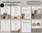 60+ Page Wedding Planner Printable Download Canva Template, Complete Digital Template Printable Editable Digital Download Wedding Organizer