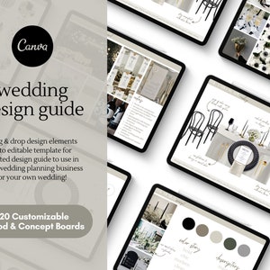 Wedding Design Guide Template, Canva Wedding Design Template, Canva Wedding Mood Board, Wedding Planner Printable