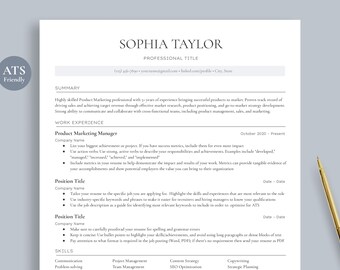 Resume Template for Google Docs, Word & Pages, Modern and Clean Design, Cover Letter and References Templates, Instant Download