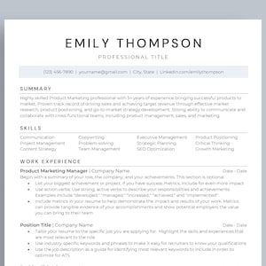 Resume Template Google Docs, Word, and Pages, 1 & 2 Page, CV Template, Cover Letter References, Executive Resume, Clean and Modern Design