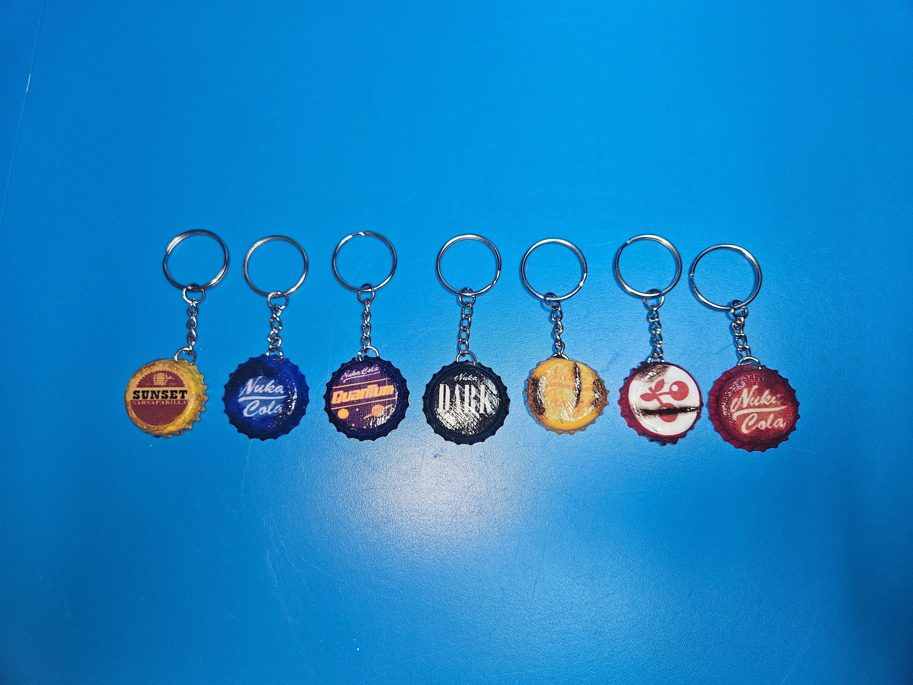 Fallout Nuka Cola Cap Keychain Set