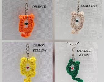 Crochet Cat Soda Can Tab Keychain