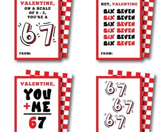 "DIY "6-7" Valentinstag Karten - Druckbare PDF