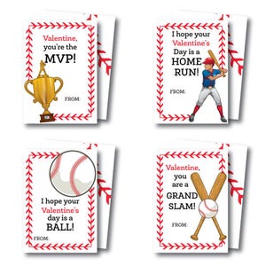 Baseball Valentines | DIY Valentines Instant Download | Baseball Printable PDF | Valentine&#39;s Day