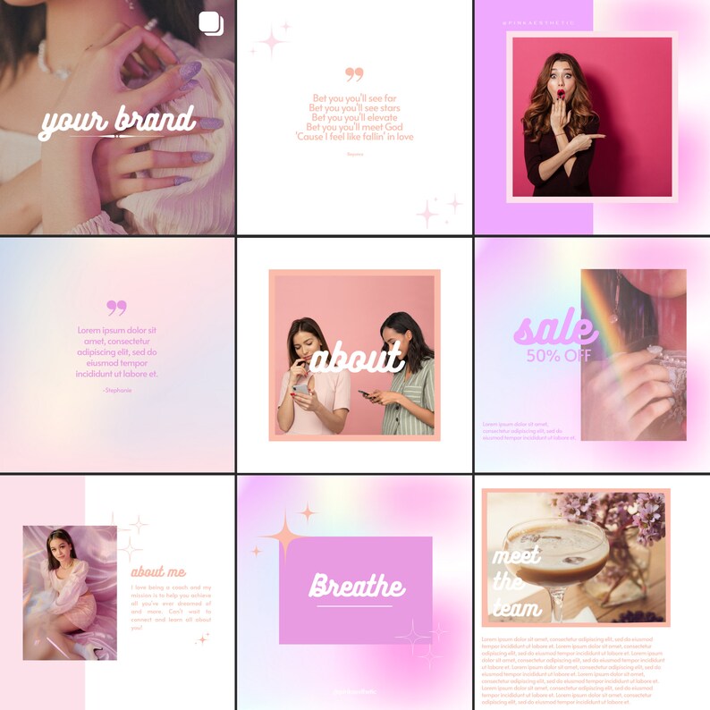 Canva Instagram Template | Pink Instagram Post Templates | Social Media ...