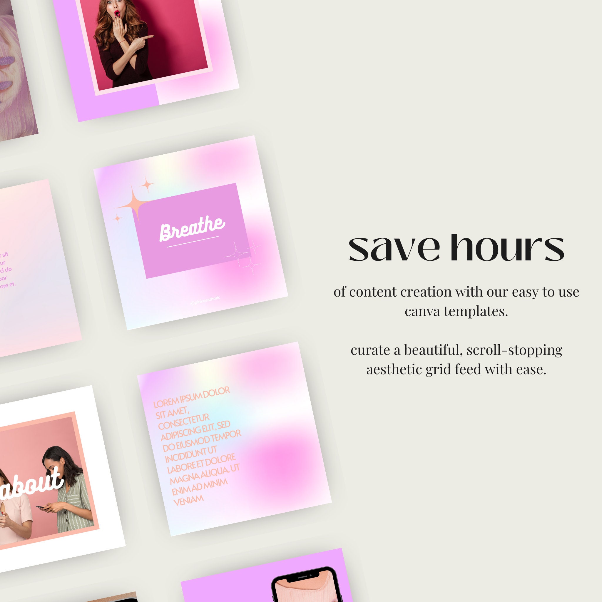 Canva Instagram Template | Pink Instagram Post Templates | Social Media ...