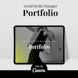 Plantilla de Instagram de Canva para administradores de redes sociales / Plantilla de portafolio de administradores de redes sociales / Portafolio de Neon SMM