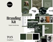 Branding Kit Template Green Aesthetic | Branding Package Template | DIY Digital Marketing Branding | Small Business Online Branding Canva