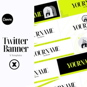 7 Twitter Banner Templates | Banner Templates for X | X Profile | Twitter Profile | Twitter Background | Twitter Header Canva Template