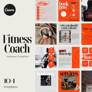 Fitness Instagram Post Templates | Health Coach | Fitness Coach | Personal Trainer | Yoga Instructor | Nutrition Canva Instagram Template