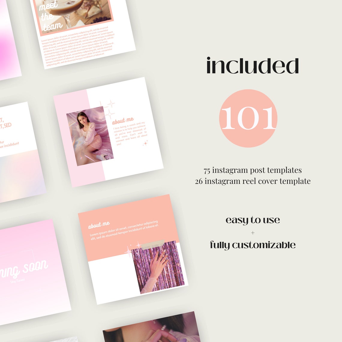 Canva Instagram Template | Pink Instagram Post Templates | Social Media ...