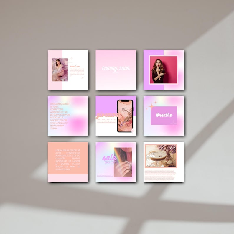 Canva Instagram Template | Pink Instagram Post Templates | Social Media ...