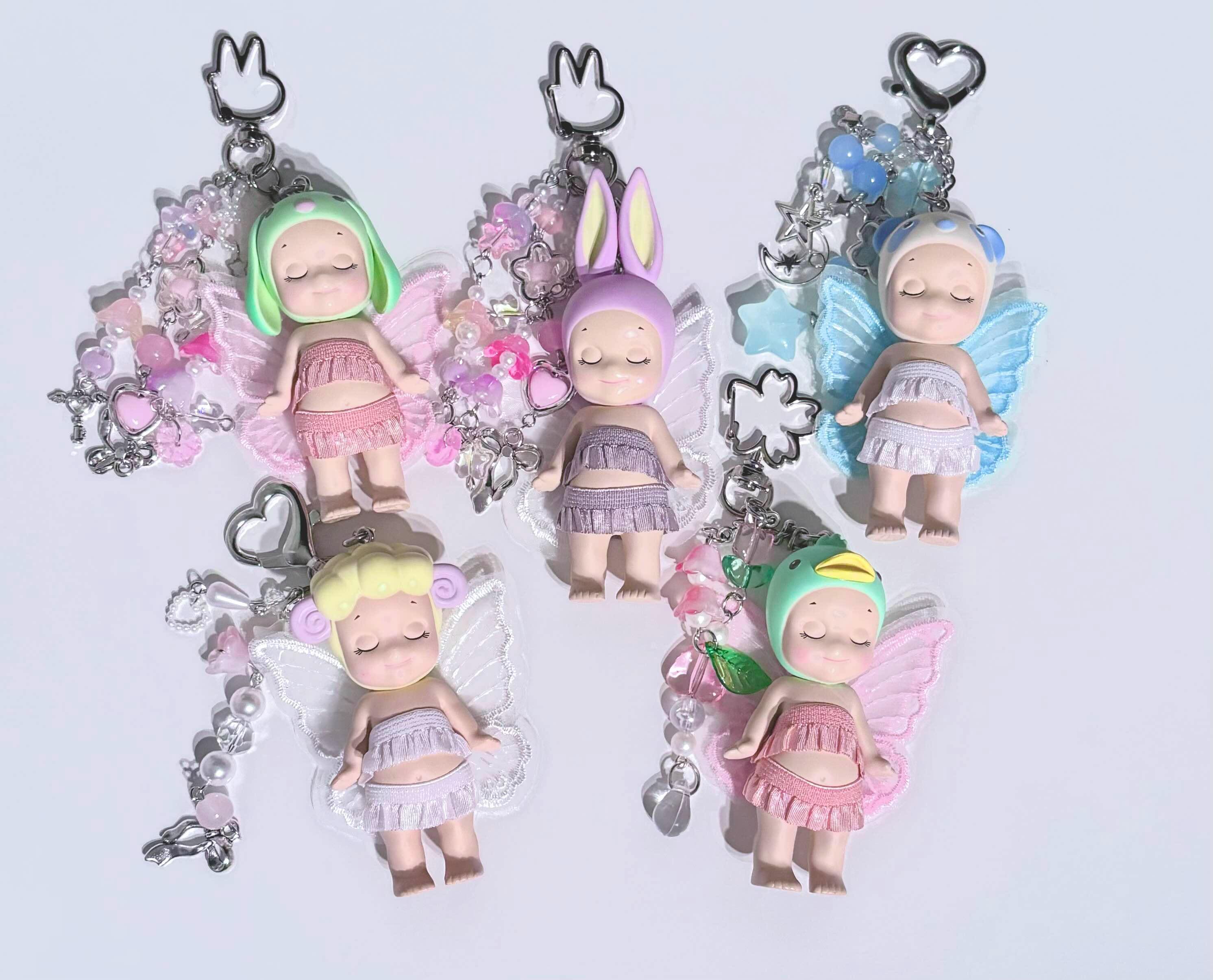 Monchhichi Bebichhichi Idol SS Keychain - Girl & Boy Set