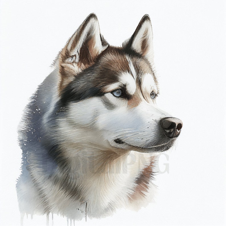 Siberian Husky Clipart 10 Jpgs Siberian Husky Illustration - Etsy