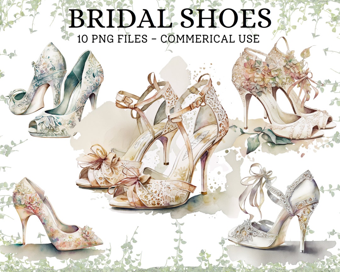 Bridal Shoes Clipart 10 Transparent Pngs, Sublimation Bundle, Digital
