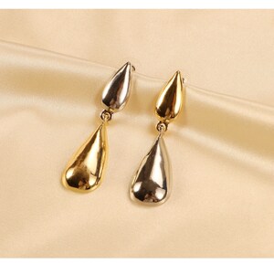 Gold &Silver Waterdrop Earrings ,Minimalist Dangle Earrings,Vintage Jewelry for Women