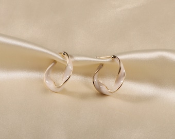 Vintage Irregular Hoop Earrings, Geometric Hoop Earrings, S925 Silver Needle Earrings, Bridesmaid Earrings, Gifts For Her, Surprise Gifts