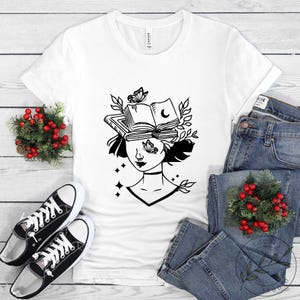 Book Shirt, Book Dreaming Girl, Book Lover Gift, Reading Book, Women Book Gifts, Bookish Gift, Gift For Book Reader, BOK129LS01