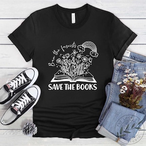 Book Shirt, Save The Book, Book Lover Gift, Reading Book, Women Book Gifts, Bookish Gift, Gift For Book Reader, Bookworm Gift, BOK147LS01