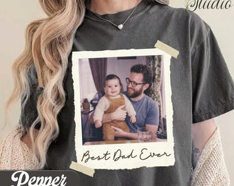 Shirt gepersonaliseerde beste vader ooit, vintage foto, gepersonaliseerd shirt met afbeelding, shirt vader foto, vintage 30e Vaderdag VS00025