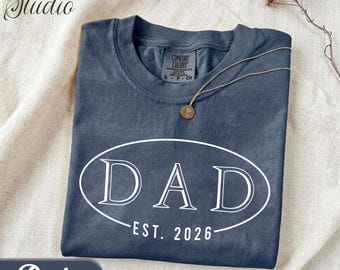 Gepersonaliseerd shirt vader Est 2026, toekomstige vader, cadeau nieuwe vader, cadeau echtgenoot Vaderdagshirt VS00021-1