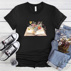Book Shirt, Floral Book, Book Lover Gift, Reading Book, Women Book Gifts, Bookish Gift, Gift For Book Reader, Bookworm Gift, BOK139LS01