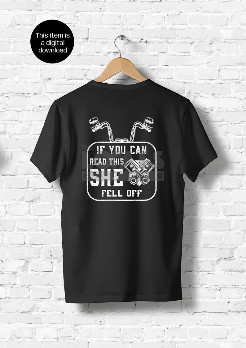 Motorcycle PNG, If You Can Read This She Fell Off, Biker Gift