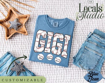 Gepersonaliseerde Gigi-shirt honkbal, Gigi Baseball Comfort kleuren Shirt, sweater, Gigi-shirt Game Day, Game Day Tee LS0858-3