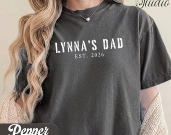 Gepersonaliseerde vadershirt met kindernamen, shirt vader Est 2026, vadershirt, kerstcadeau voor vader, cadeau nieuwe vader VS00023-1
