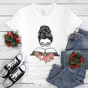 Book Shirt, Floral Book, Book Lover Gift, Reading Book, Women Book Gifts, Bookish Gift, Gift For Book Reader, Bookworm Gift, BOK124LS01