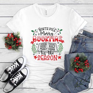 Book Shirt, Merry Bookmas, Book Lover Gift, Reading Book, Women Book Gifts, Bookish Gift, Gift For Book Reader, Bookworm Gift, BOK161LS01